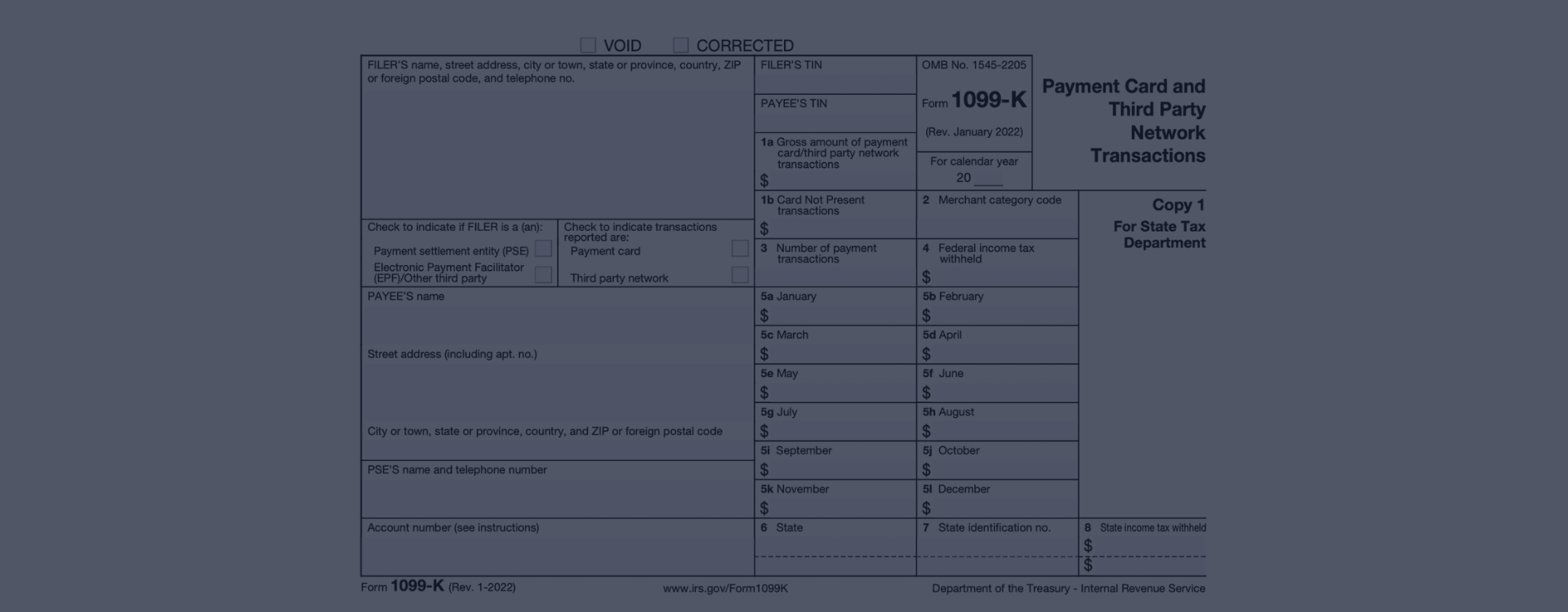 Form 1099 K For 2023 IRS 1099 K Form In PDF Instructions To File